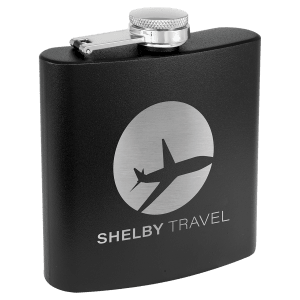 Custom 6 oz. Laserable Stainless Steel Flask