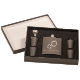 Custom 6 oz. Flask Set in Black Presentation Box