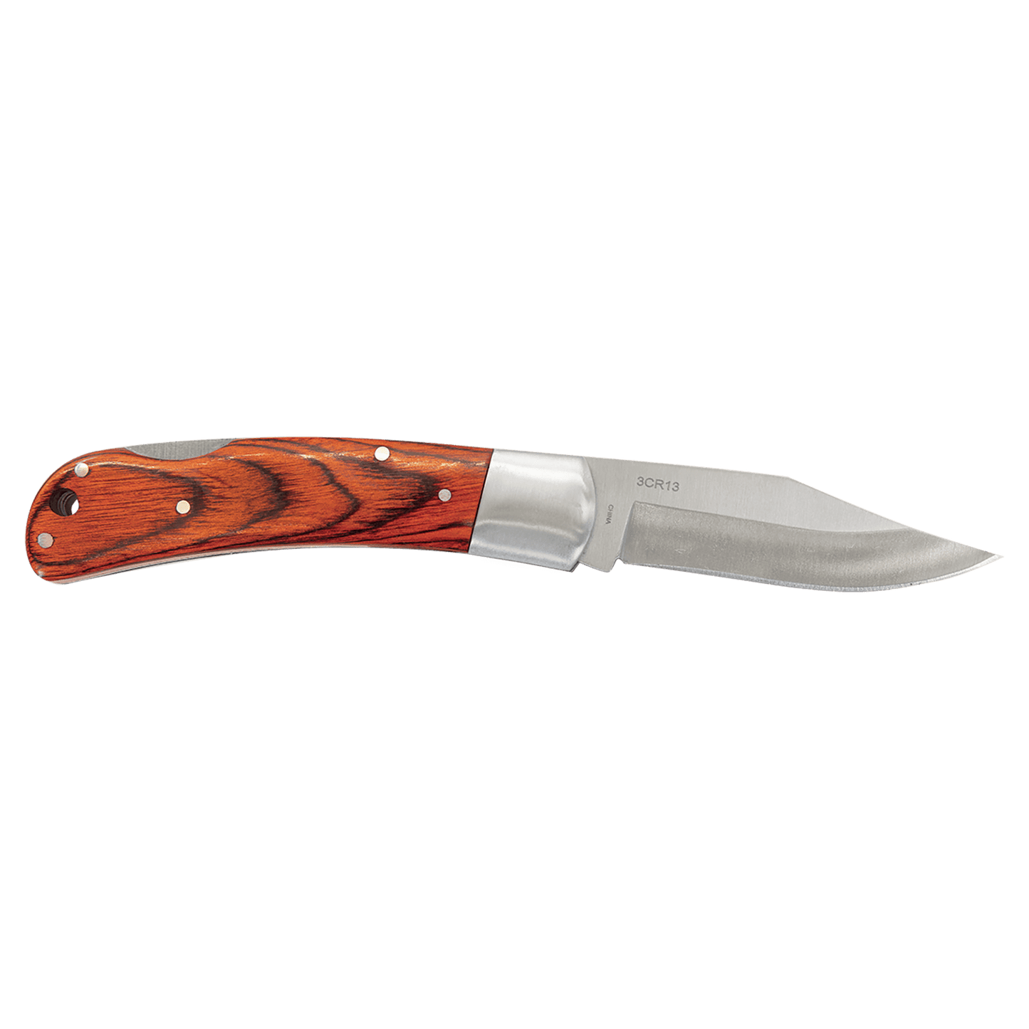 Custom 4" Wood Folding Knife with Leather Sheath