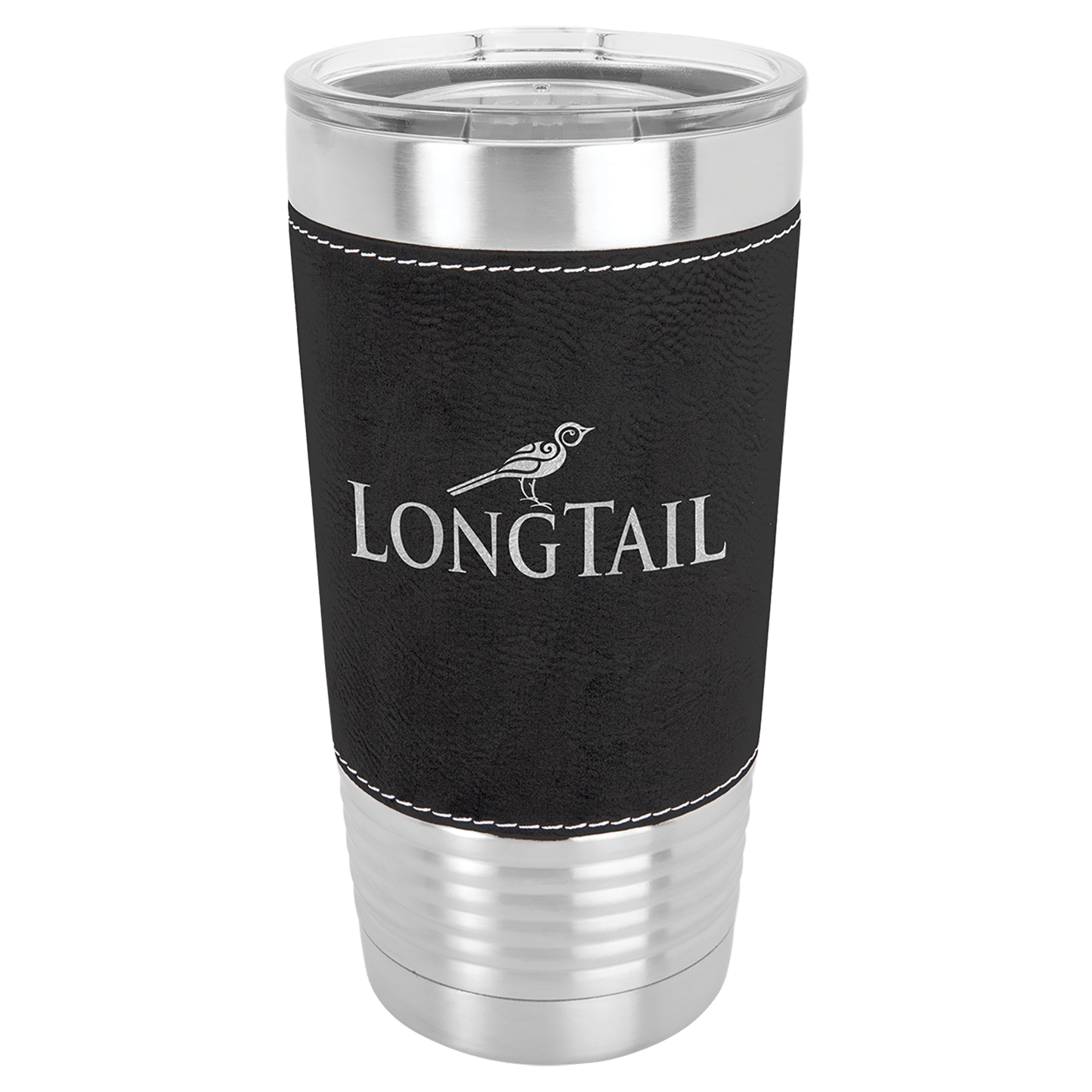 Custom 20 oz. Laserable Leatherette Tumbler with Clear Lid