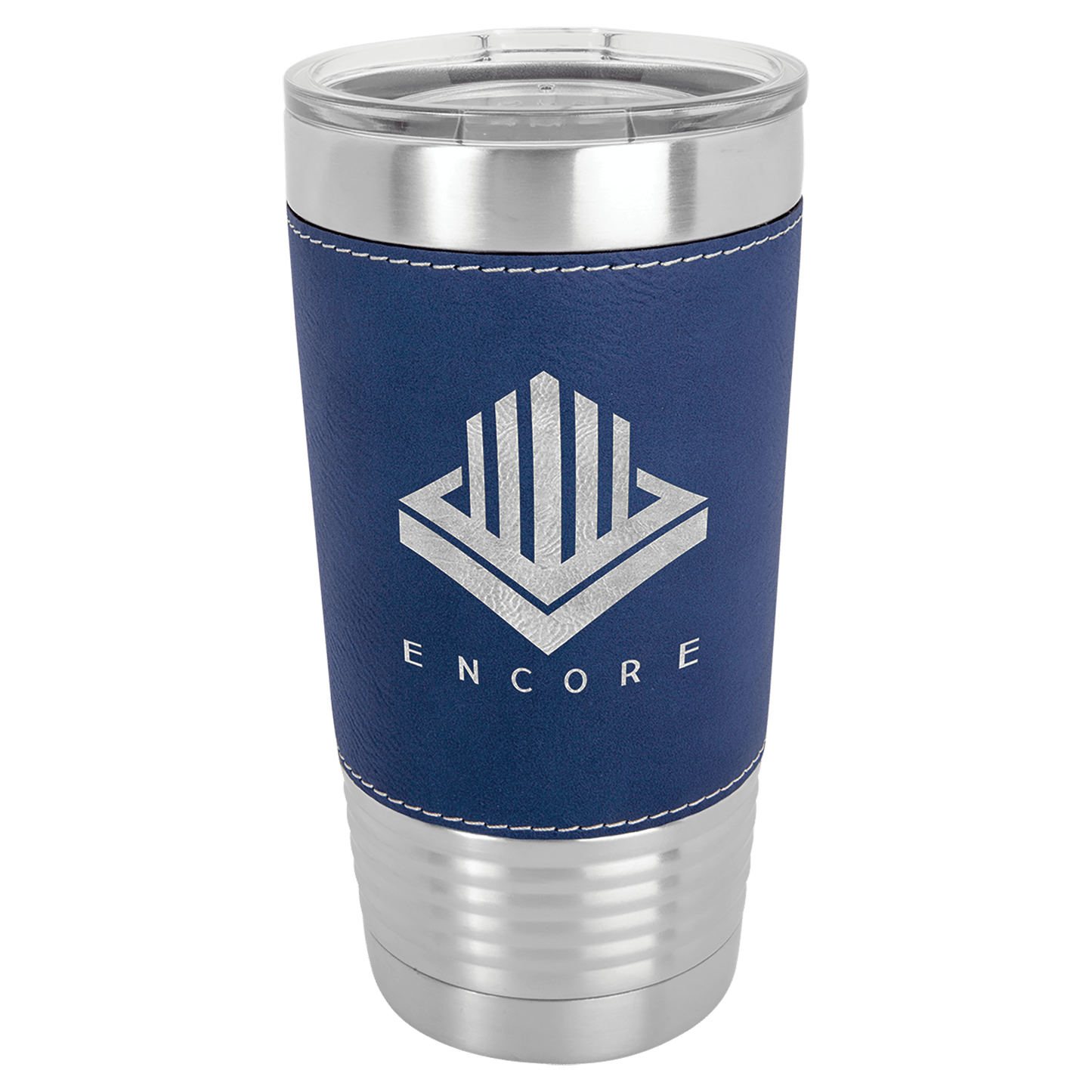 Custom 20 oz. Laserable Leatherette Tumbler with Clear Lid