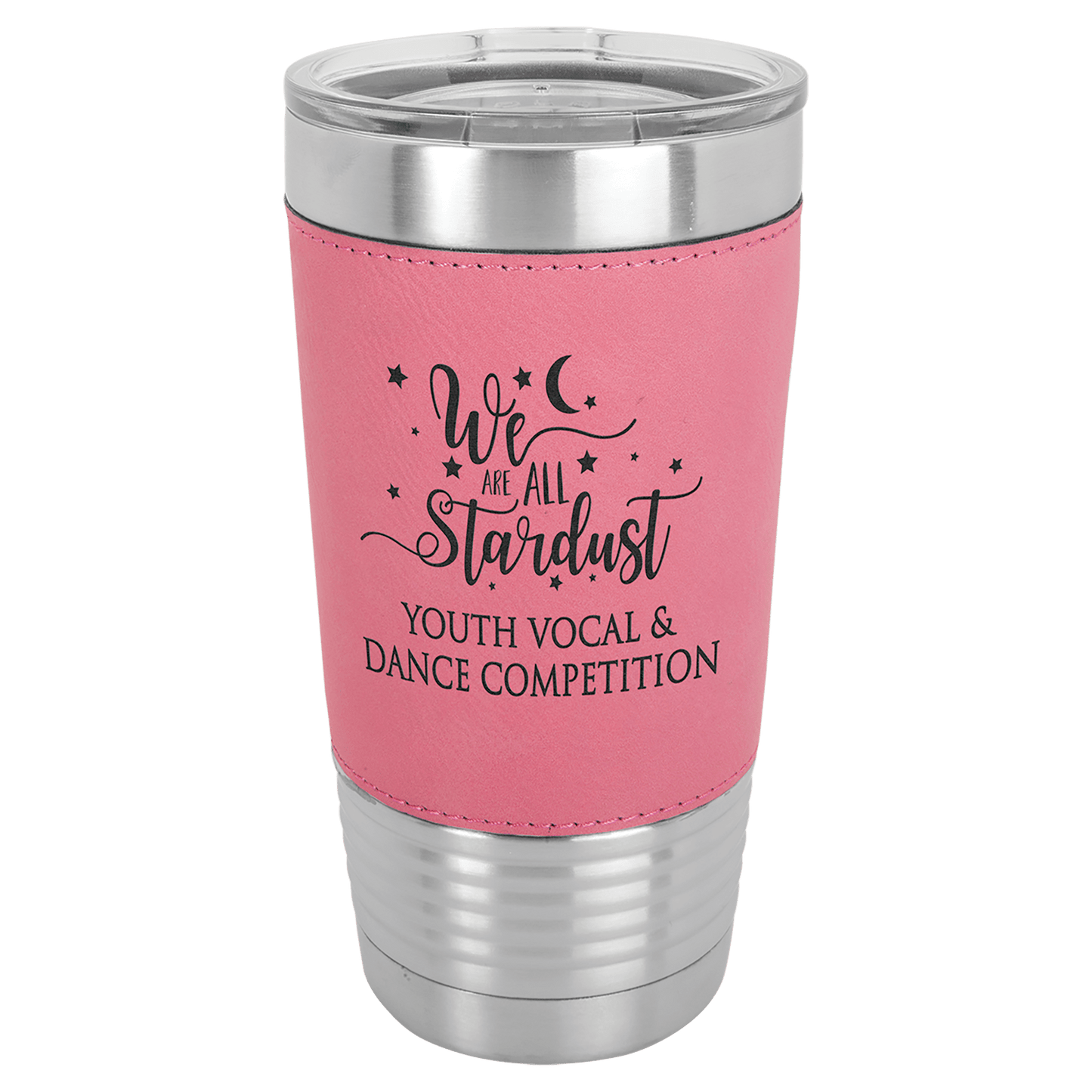 Custom 20 oz. Laserable Leatherette Tumbler with Clear Lid