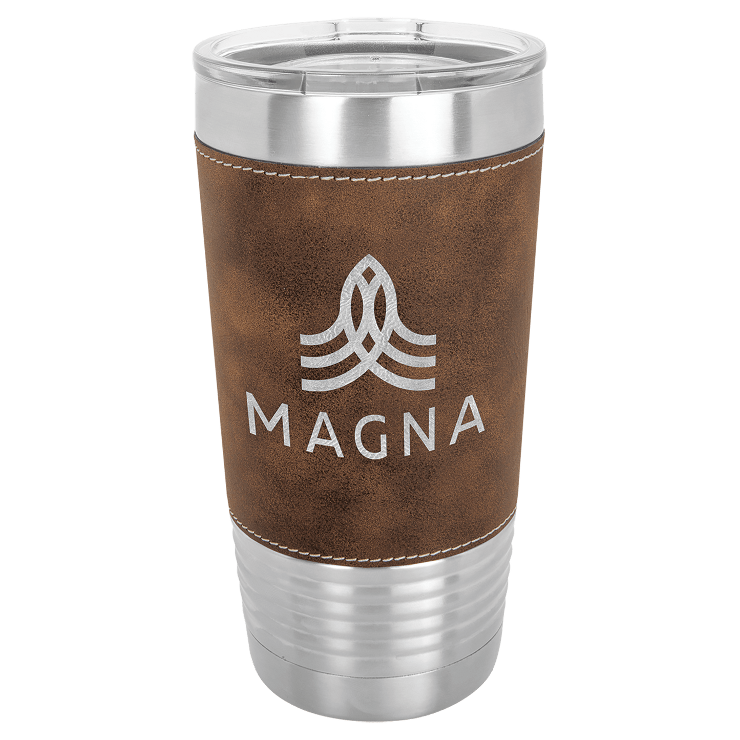 Custom 20 oz. Laserable Leatherette Tumbler with Clear Lid