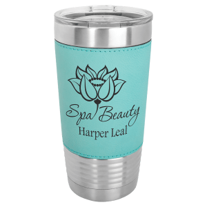 Custom 20 oz. Laserable Leatherette Tumbler with Clear Lid