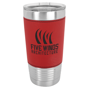 Custom 20 oz. Laserable Leatherette Tumbler with Clear Lid