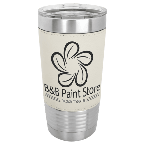 Custom 20 oz. Laserable Leatherette Tumbler with Clear Lid