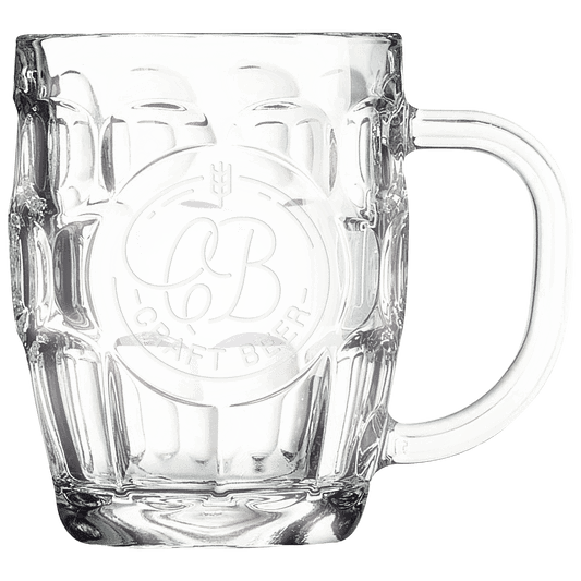 Custom 20 oz. Beer Mug with Oval Engraving Area and Handle