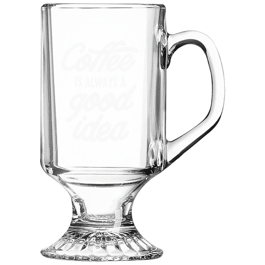 Custom 10 oz. Clear Footed Coffee Mug