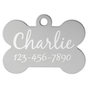 Custom Laserable Anodized Aluminum Bone Pet Tag