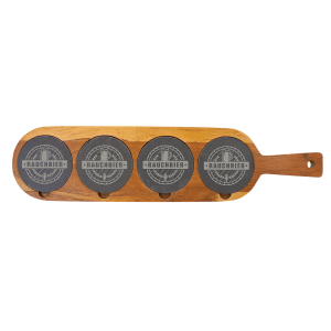 Custom Acacia Wood/Slate Drink Serving Board